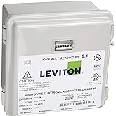 Leviton Outdoor Surface Mount Mechanical Counter 120/208/240V 2P3W 100A with 2 Solid Core CTs Mini Meter Kit, MO240-1SW