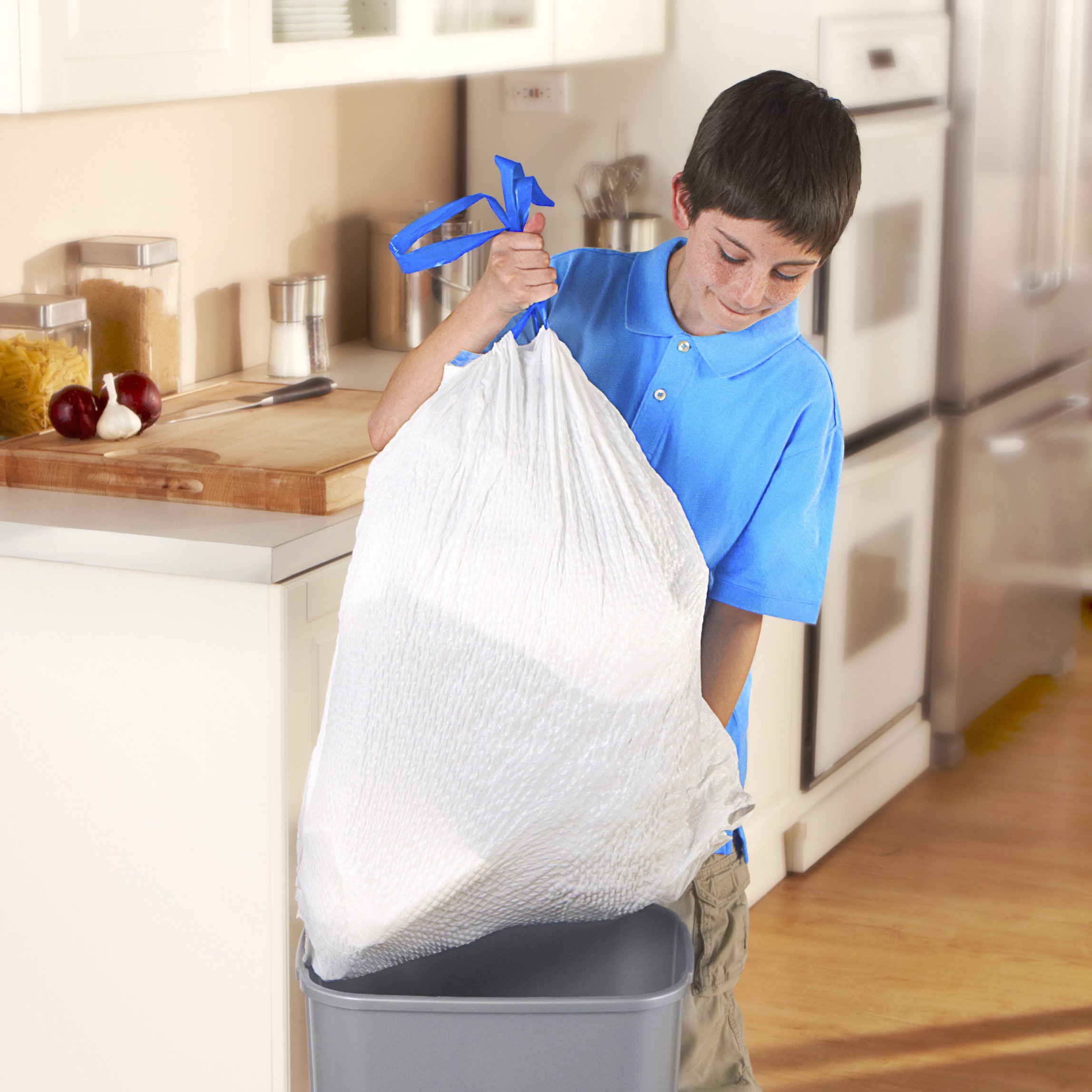 Hefty Gripper Kitchen Trash Bags 13 Gallon Garbage Bags Clean Burst Odor Control 80 Count