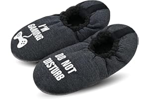 DICUIRD Mens Soft Soles Slipper Socks With Grippers, Cozy&Warm Slippers With Non Skid Bottoms, Fuzzy House Slippers