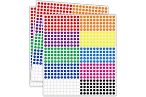 Ouzoustate 1/4" Small Colored Dot Stickers 2750 PCS Round Circle Stickers Tiny Mini Little Colored Coding Labels (Colorful)