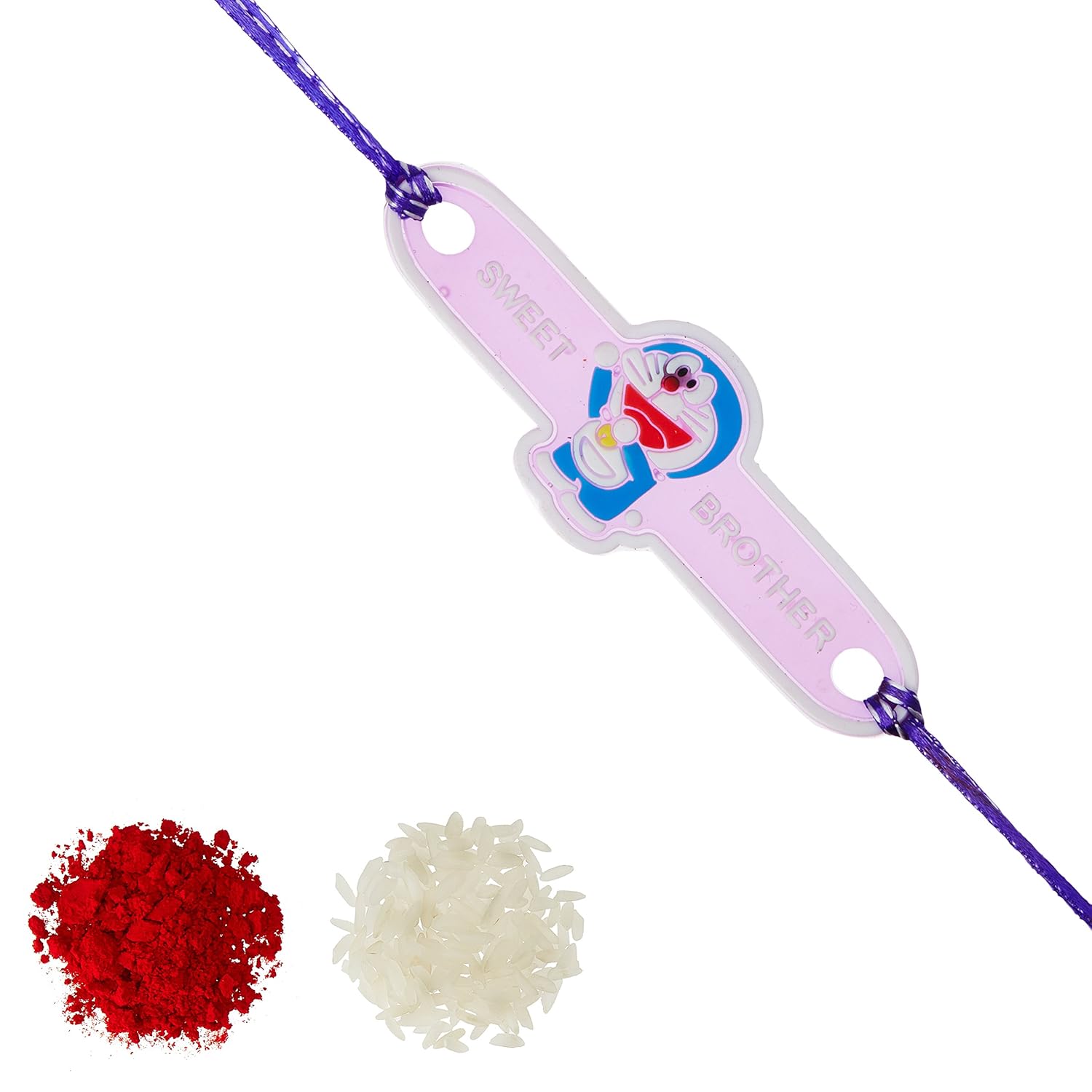 aheli cartoon rakhi with roli chawal tilak for kids (multicolour) (r12138)