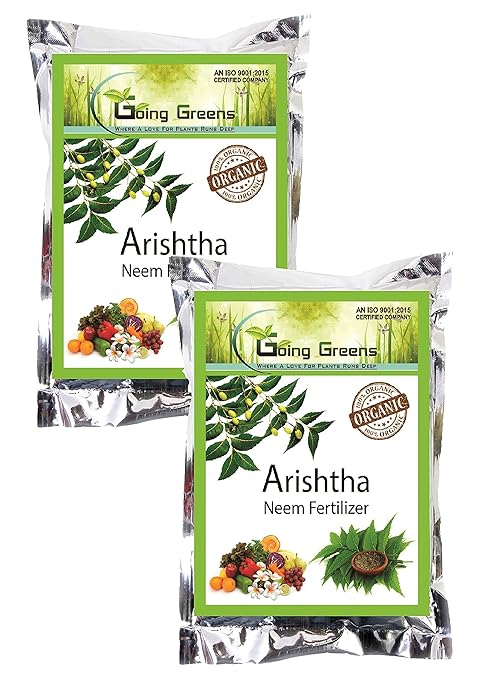 Going Greens Arishtha Organic Neem Cake Powder Plant Fertilizer and Pest Repellent for Plants 1800 GMS (900 Grm x 2)