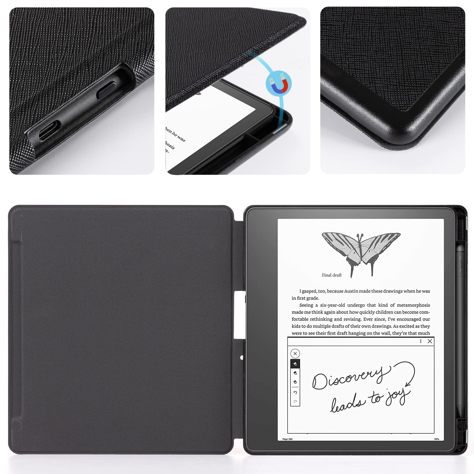 CoBak Case for Kindle Scribe - All New PU Leather Cover with Auto Sleep Wake Feature for Kindle Scribe 10.2