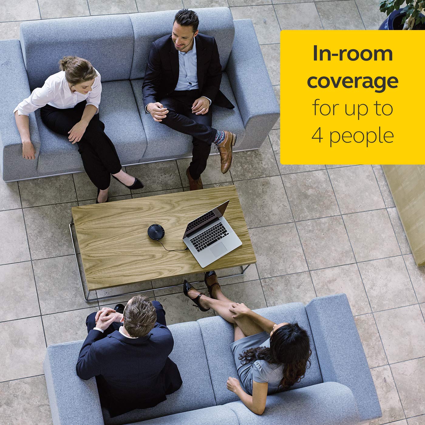 Jabra Speak 410 Corded Speakerphone for Softphones – Easy Setup, Portable USB Speaker for Holding Meetings Anywhere with Outstanding Sound Quality