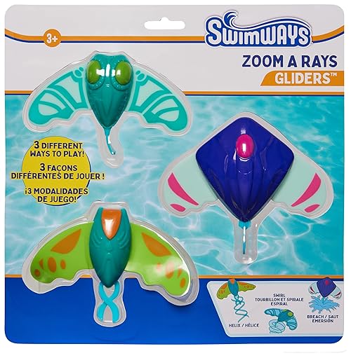 SwimWays Zoom-A-Rays Water Toys, Kids Pool Toys for Swim Training, Outdoor Games for Kids Aged 5 & Up, 3-Pack