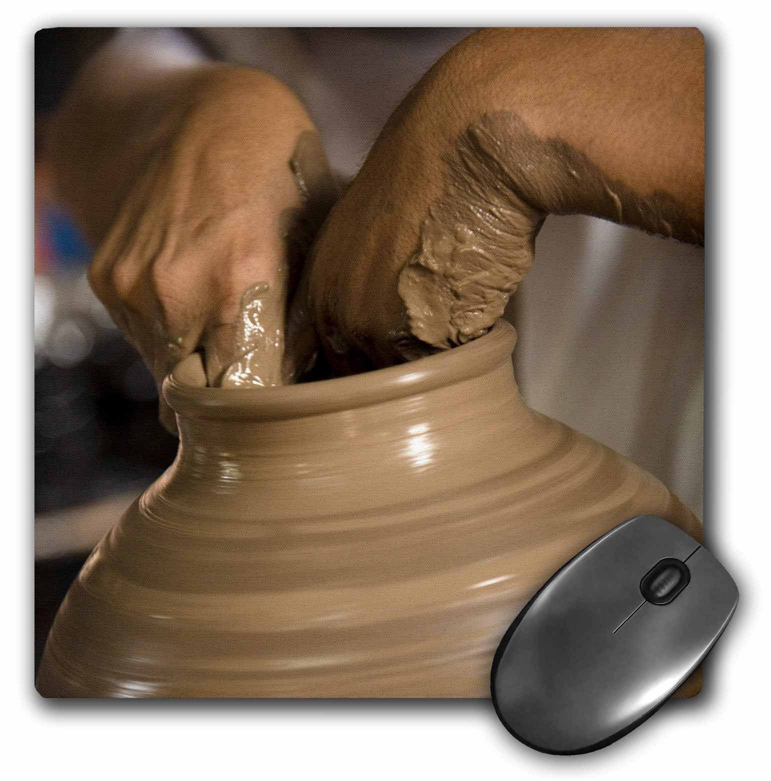 3dRose mp_86882_1 8 x 8-Inch Nicaragua, Catarina. Pottery Wheel and Clay - Sa14 Jme0129 - John and Lisa Merrill Mouse Pad