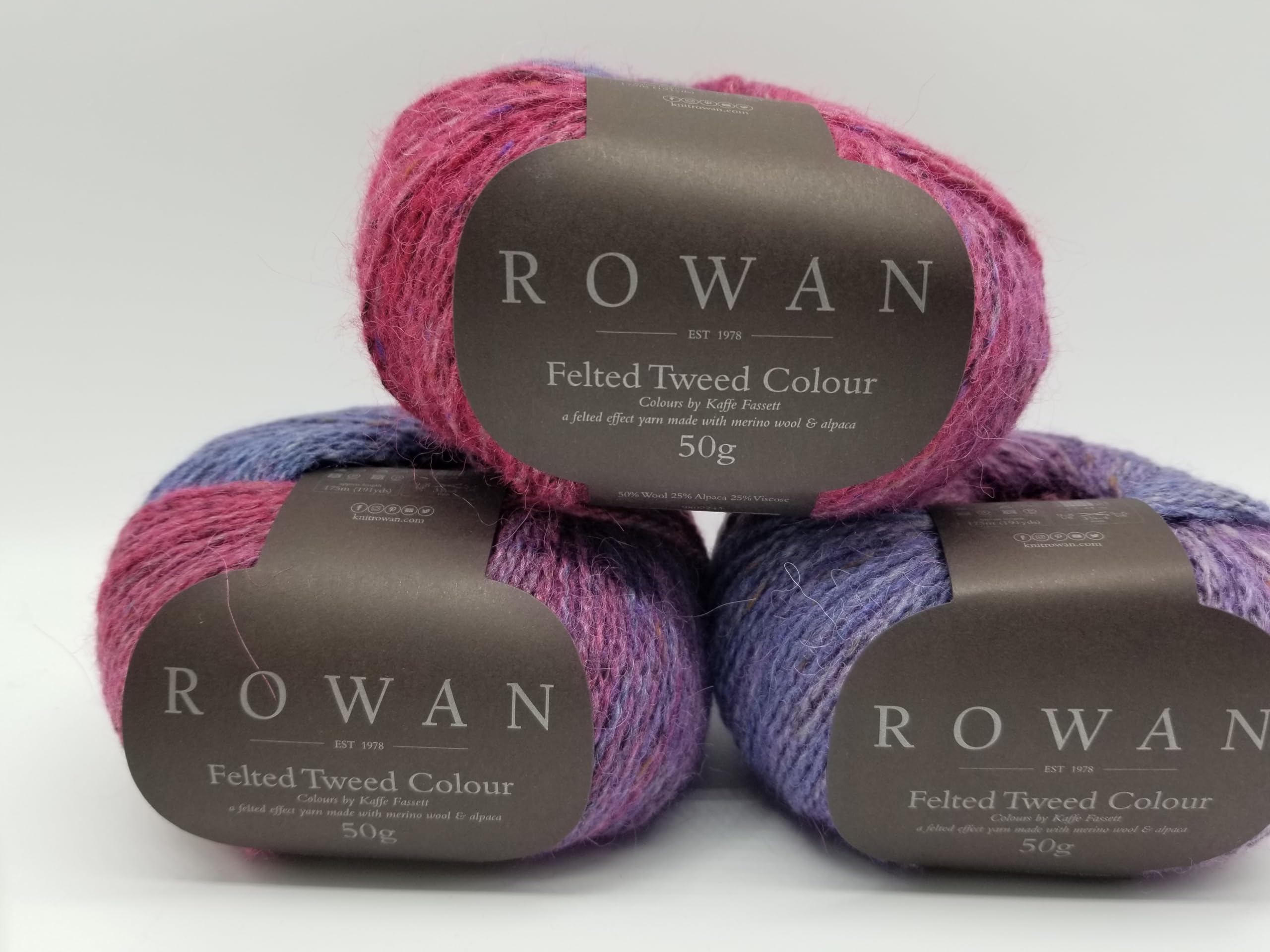 Rowan Felted Tweed Colour Magenta 50% Wool 25% Alpaca 25% Viscose Yarn - 50g