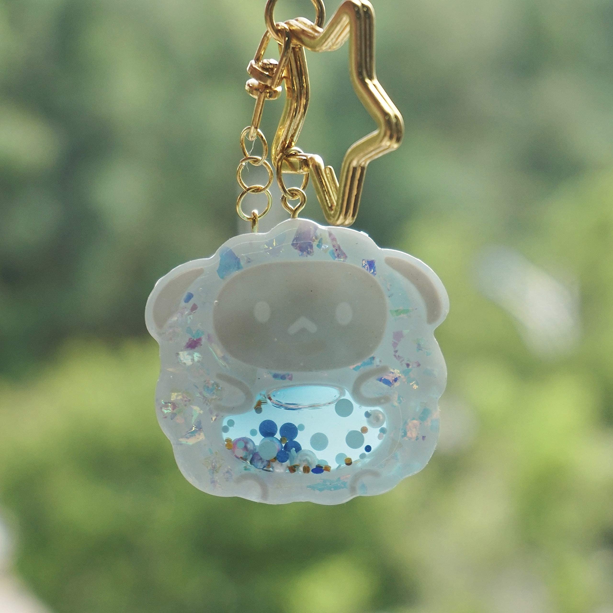 FUNSHOWCASE Epoxy Resin Shaker Molds Set Jewelry Casting Supplies, Bear, Chick, Sheep, Beer Mug, Game Console 5 Silicone Trays with 5 Seal Films, Height 2-2.4inch