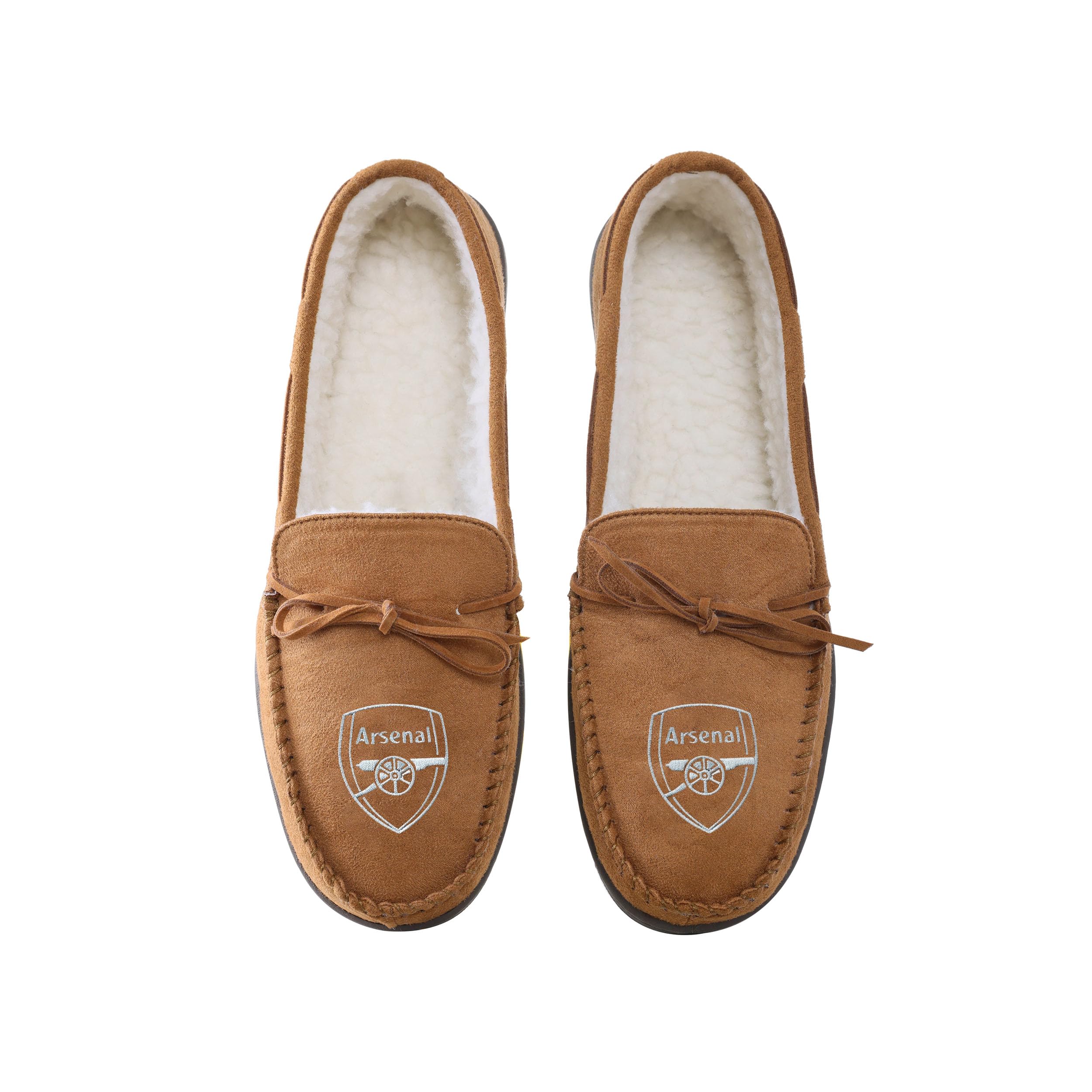 FOCO Officially Licensed Arsenal FC Suede Moccasin Football Slippers Large Size 10-11
