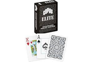 Copag Elite 100% Plastic Playing Cards, Poker Size (Standard) Jumbo Index Single Deck (Black)