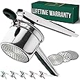 Bellemain 15 oz Large Potato Ricer | Heavy-Duty Stainless Steel Potato Ricer & Masher | Perfect for Mashed Potatoes | Ricer Kitchen Tool with 3 Interchangeable Discs (Black)