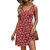 WIHOLL Women's Summer Dress 2026 A-Line Sleeveless Casual Sundress with Pockets Floral/Solid