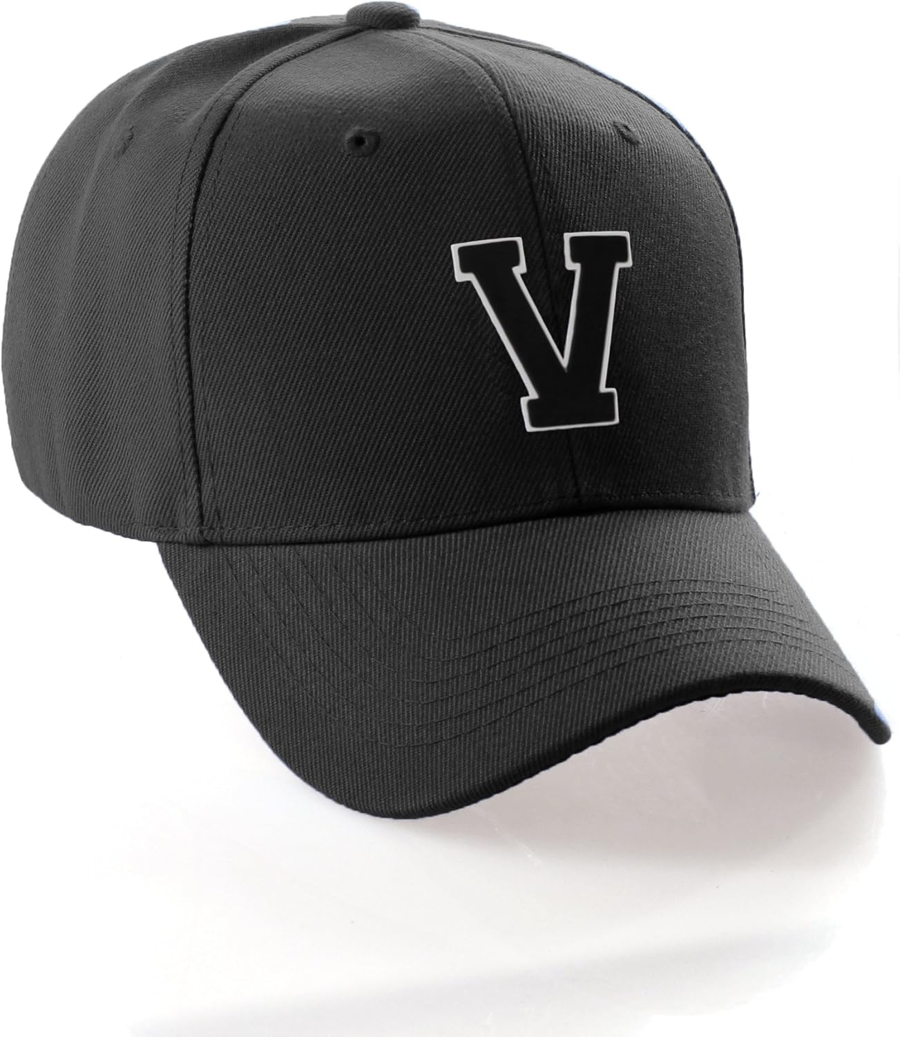 I&W Hatgear Customized Initial V Letter Structured Baseball Hat Cap