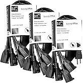 4 Way Power Splitter - 1 to 4 Extension Cord Splitter, 3 Foot Extension Cord, Outlet Splitter 3 Prong, Power Strip Outlet Plu