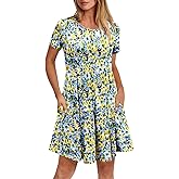 Women's Dresses Casual Crew Neck T-Shirts A-line Dress Summer Dresses for Women XS-2XL