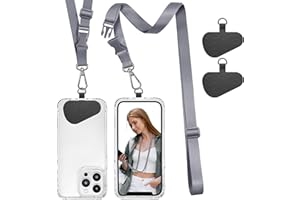 ROCONTRIP Phone Lanyard Universal Crossbody Cell Phone Strap Multifuctional Nylon Patch Adjustable Neck Strap for Women Men Travel Shopping Walking(Grey)