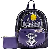 Harry Potter Mini Backpack with Coin Purse, Hogwarts Artifacts Design Small Travel Bag for Men and Women, Multi, 10 Inch