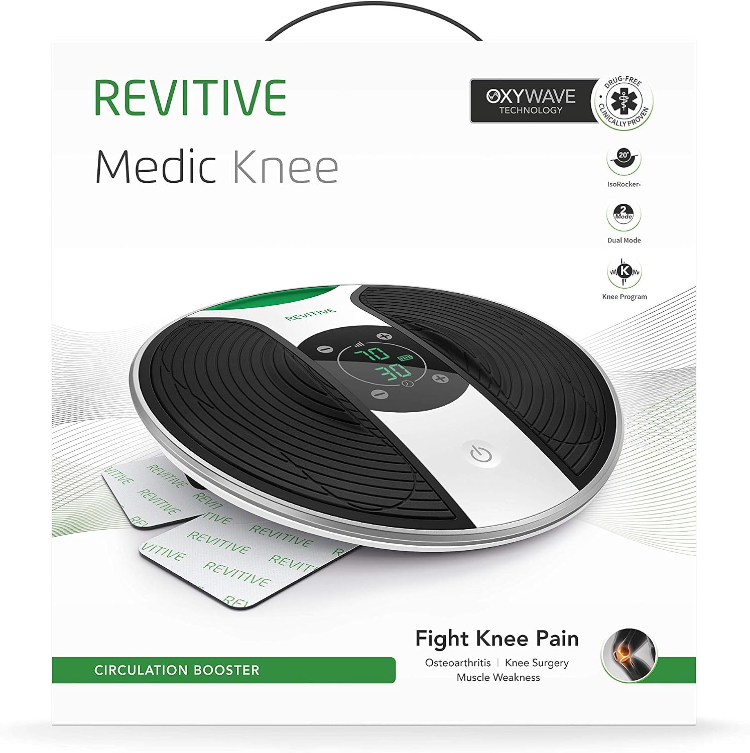 Revitive Medic Knee® - Drug-Free Knee Pain Relief to Support Stability, Strength & Movement, White, XL - Image 3