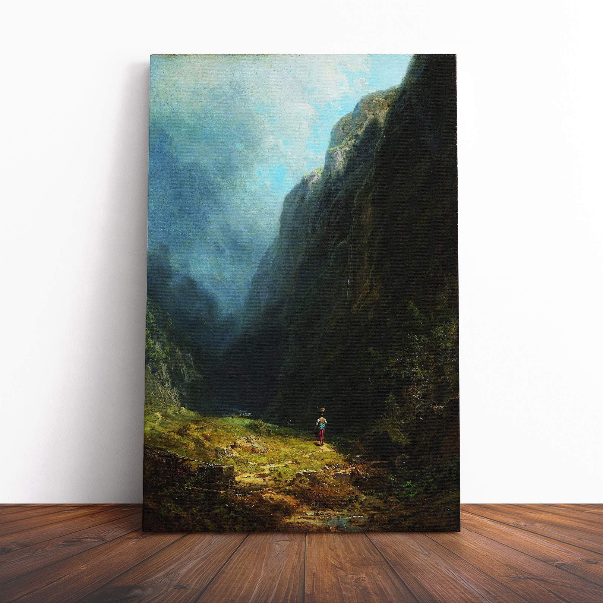 Carl Spitzweg High Valley Canvas Print | Gallery Wrapped 30mm Frame Wall Art | 20x14 inches | Ready to Hang | Modern Landscape Picture | Living Room Bedroom Lounge Office