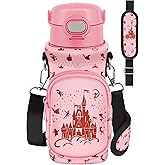 Miss Adola Water Bottle Carrier with Strap - Insulated Neoprene Water Bottle Holder Bag with Pocket for 14-20 oz