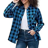 SANGTREE Womens and Girls Long Sleeve Flannel Shirt Casual Button Down Plaid Shirts, 3 Months - Adult 2XL