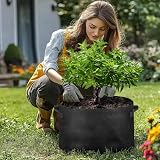 T4U 15 Gallon Grow Bags Pack of 5 Large Fabric Pots Heavy Duty Nonwoven Planters view 8