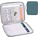 9-11 Inch Tablet Carrying Case, Padded Travel Sleeve Bag for iPad Pro 11-in (M4), iPad 10.9 (10th Gen), iPad Air 11-in (M2), Galaxy Tab S9/S8 (PU-Teal Blue11)