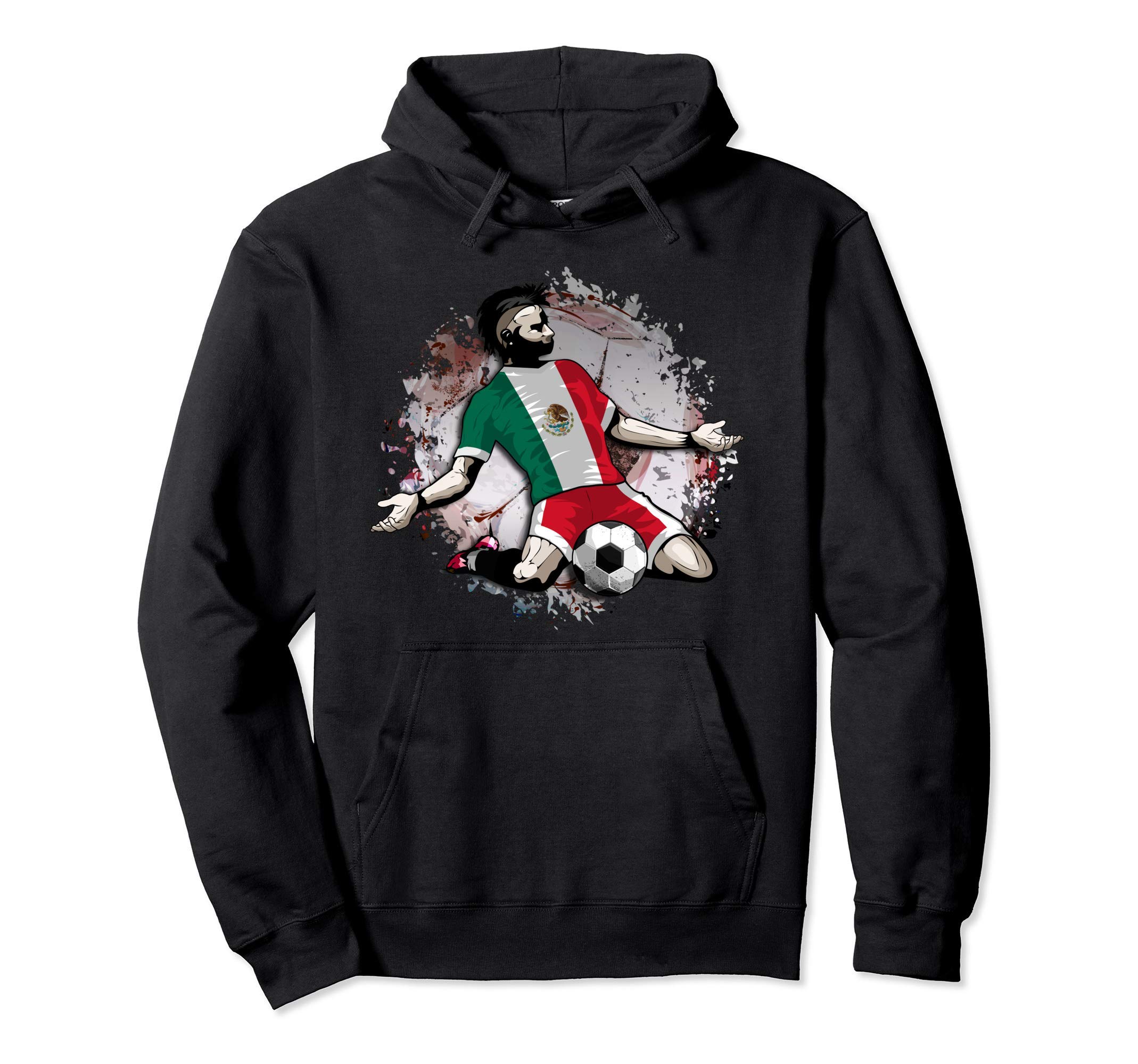 Mexico Soccer Mexican National Flag Football Lovers Design Pullover Hoodie