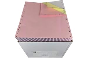 9.5 x 11-3 part Computer Paper (White/Yellow/Pink) - Continous Feed Dot Matrix Computer Paper - 1,200 sheets
