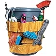 Yellow Trash Can Caddy Bags For Garbage Bins | Brute Compatible | Fits 32-55 Gallon Can | Heavy Duty Vinyl | Large Commercial Size | Organizer For Cleaning, Maid, & Janitorial Duty (1 Pack)