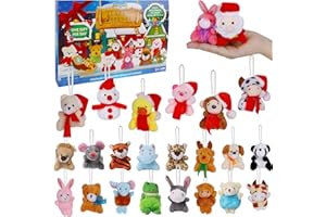 Juegoal Advent Calendar 2023 for Kids, Mini Animal Plush Toy with 24 Different Stuffed Animals, Christmas Countdown Toy Calendars, Stocking Stuffer Toys Party Favors Gifts, Perfect for Boys and girls