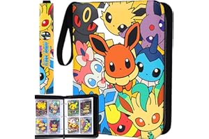 AW ANIME WRLD Trading Card Binder - Medium 4 Pocket Album with 400 Cards Capacity - TCG Collectible Card Holder Compatible with Pokemon Card, MTG, and More