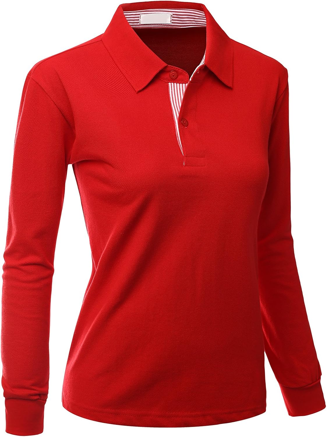 Xpril Women's Casual Basic Sporty Long Sleeve Polo Collar T-Shirt at  Women’s Clothing store