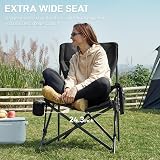 EVER ADVANCED Oversized Folding Camping Chair with Lumbar Support Black view 5