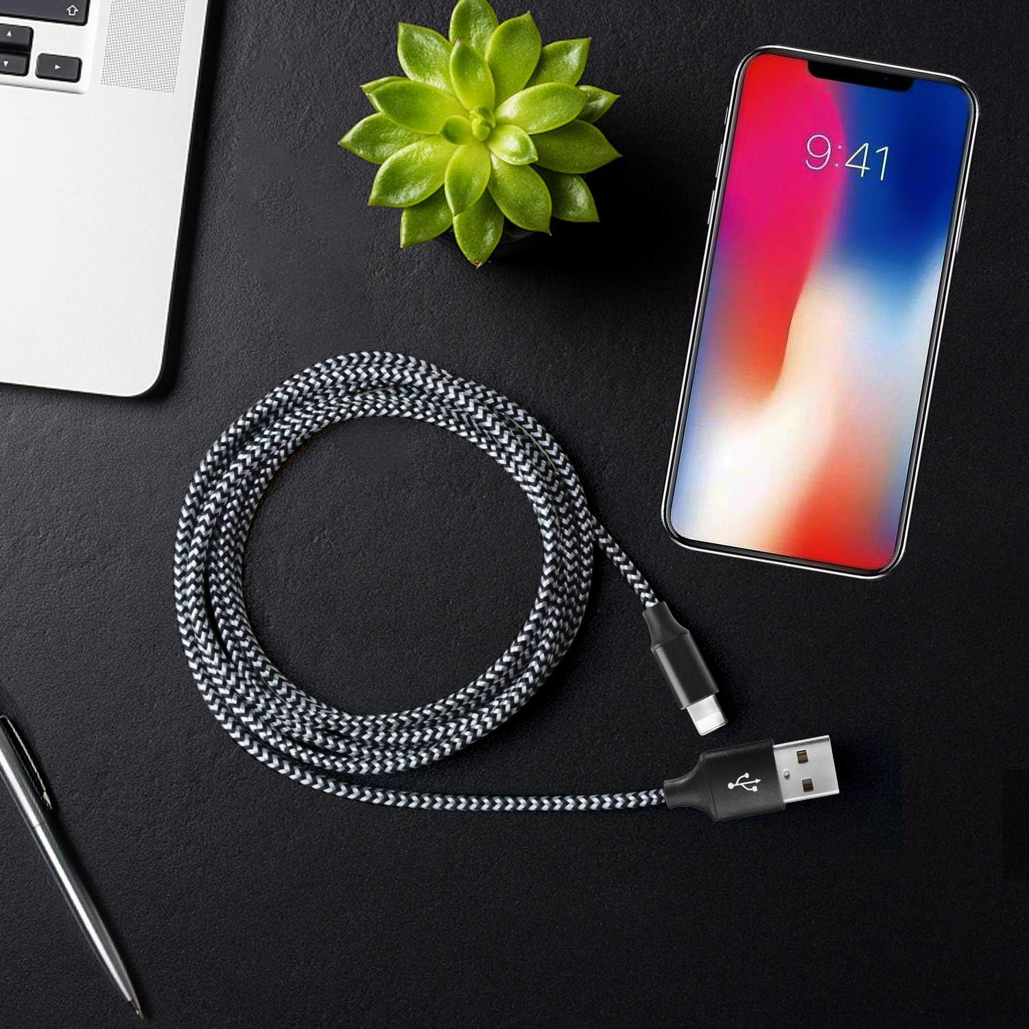 iPhone Charger MFi Certified,Guidit 5Pack 6Ft Nylon Braided iPhone Charger Lightning Cable USB Cord Fast iPhone Charger Cable Compatible with iPhone 11 Pro Max XS X XR 8 7 6S 6 SE iPad iPod More