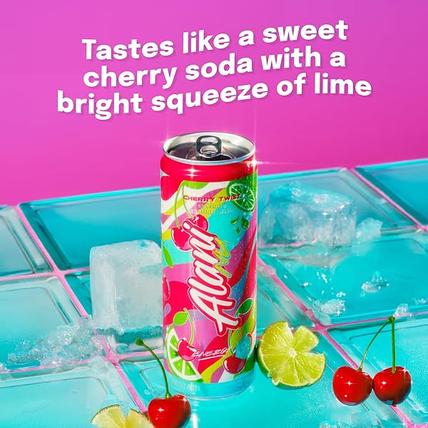 ALANI NU CHERRY TWIST, SUGAR FREE, LOW CALORIE ENERGY DRINKS, 200MG CAFFEINE, BIOTIN, B VITAMINS, ZERO SUGAR, 15 CALORIES, 12 FL OZ CANS, 24 PACK