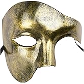 KEFAN Mens Mask Masquerade Mask Phantom of The Opera Half Face Mask