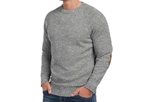 NUOKESASI Cable Knit Sweater Men,Long Sleeve Casual Fishmen Sweater, Fit Pullover Sweater with Elbow Patches