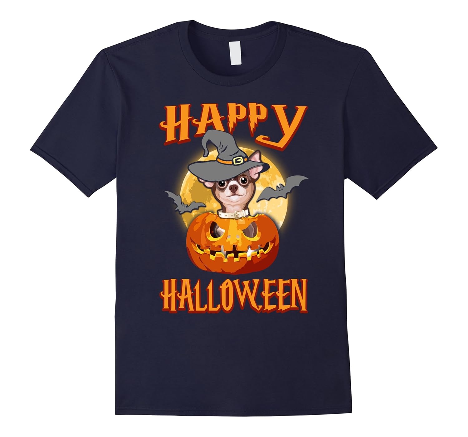 Chihuahua Dog Happy Halloween T-shirt Pumpkin Costumes-ANZ