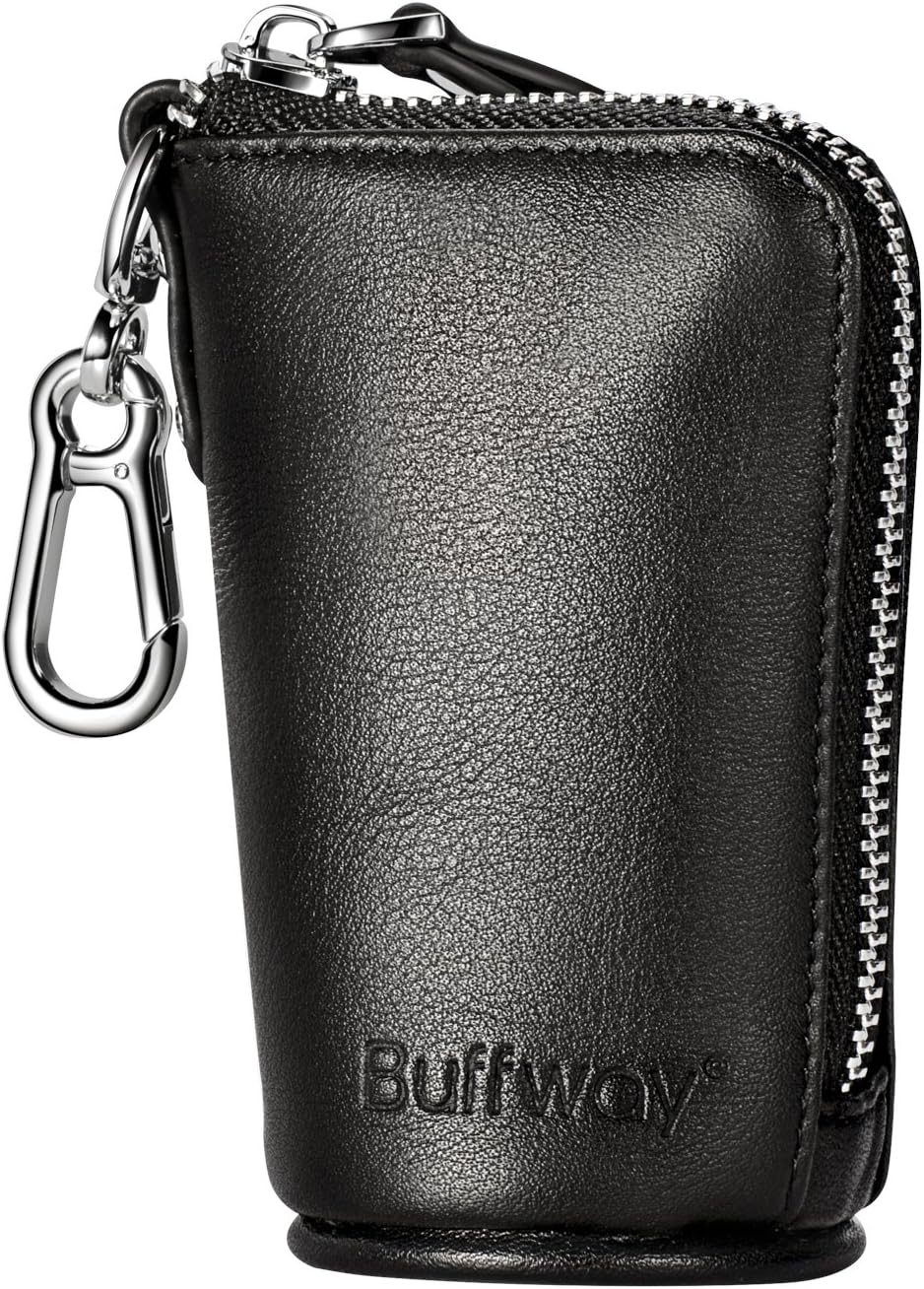 Buffway key bag,Genuine Leather [Large Capacity] Car Key Ring Card
