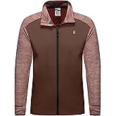 Little Donkey Andy Men's Quick Dry Warm Lightweight Running Jacket Full Zip Thermal Hybrid Thumbholes Golf Track Jacket