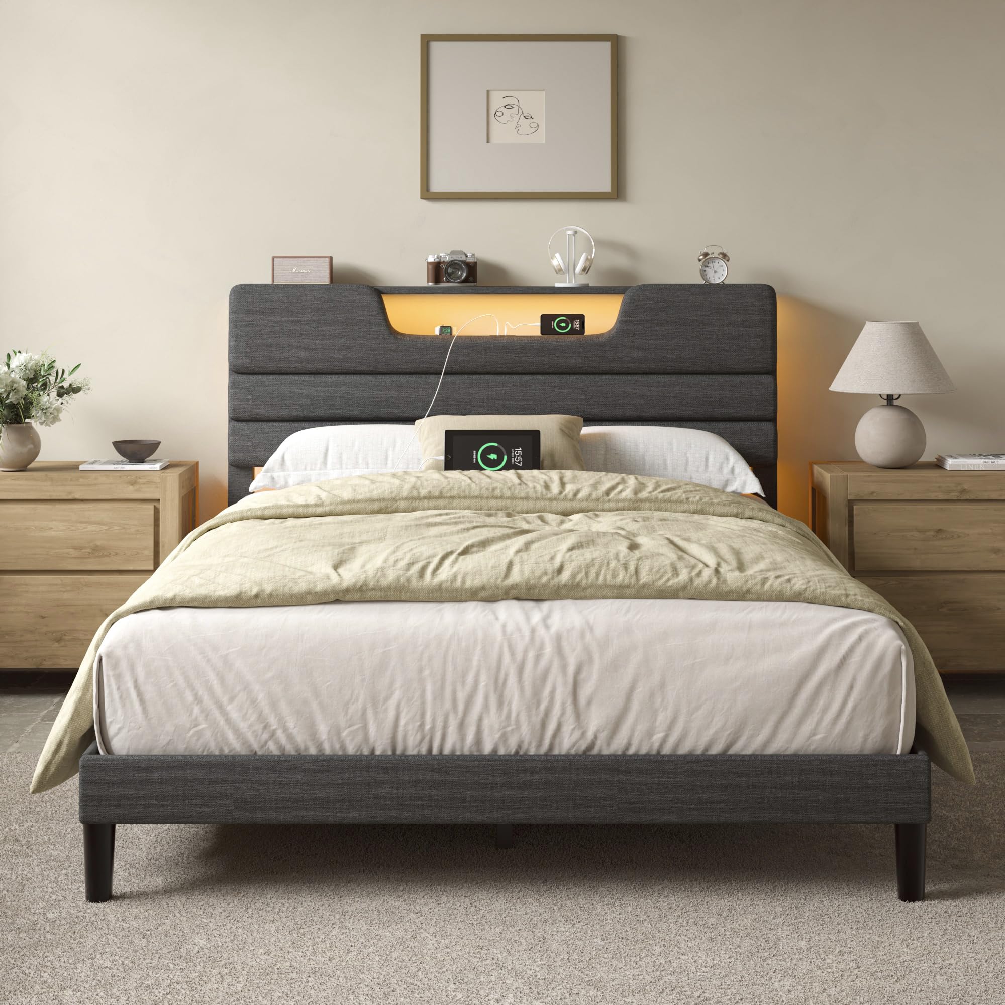 OURPIC Queen Size Bed Frames - Best Price $169.99