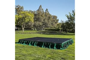 EFAVORMART.COM Efavormart Portable Stage Skirting Polyester Shirred Pleat Stage Cover for Wedding Platform Hunter Emerald Green - 16" x10ft
