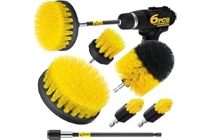 Holikme 5Pack Drill Brush Power Scrubber Cleaning Brush Extended Long Attachment Set All Purpose Scrub Brushes Kit for Grout,