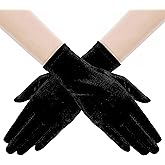 BABEYOND Short Velvet Gloves for Women - Wrist Tea Party Wedding Bridal Gloves Opera Costume 1920s Flapper Accessories
