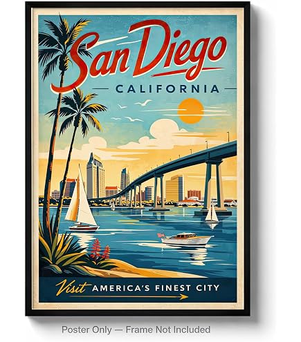 Amazon.com: San Diego - California Sunset - Vintage Travel Poster