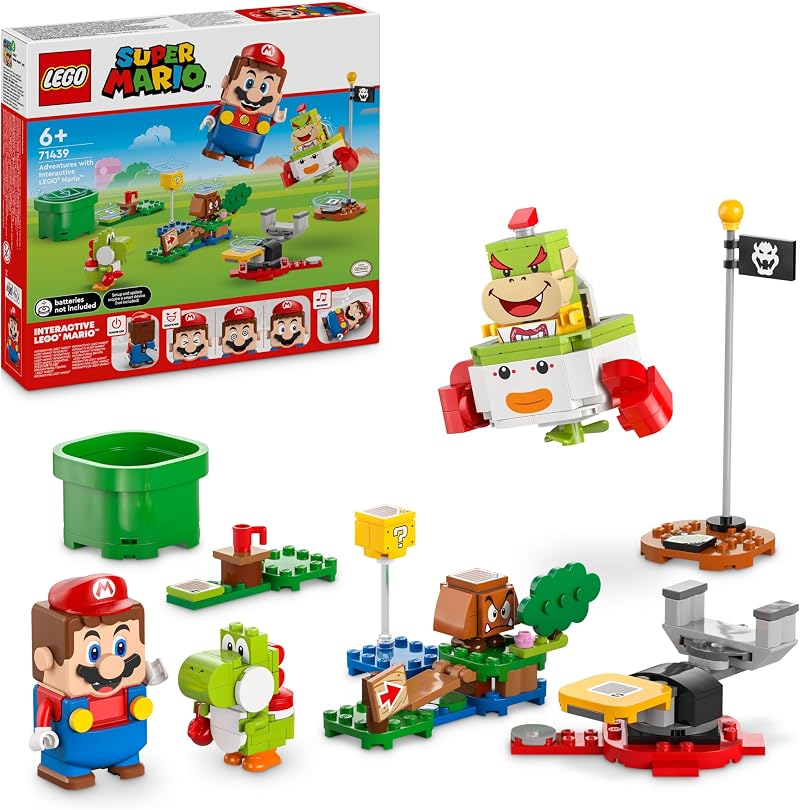 LEGO Super Mario Adventures Bowser Jr Clown Car 71439 with interactive Mario