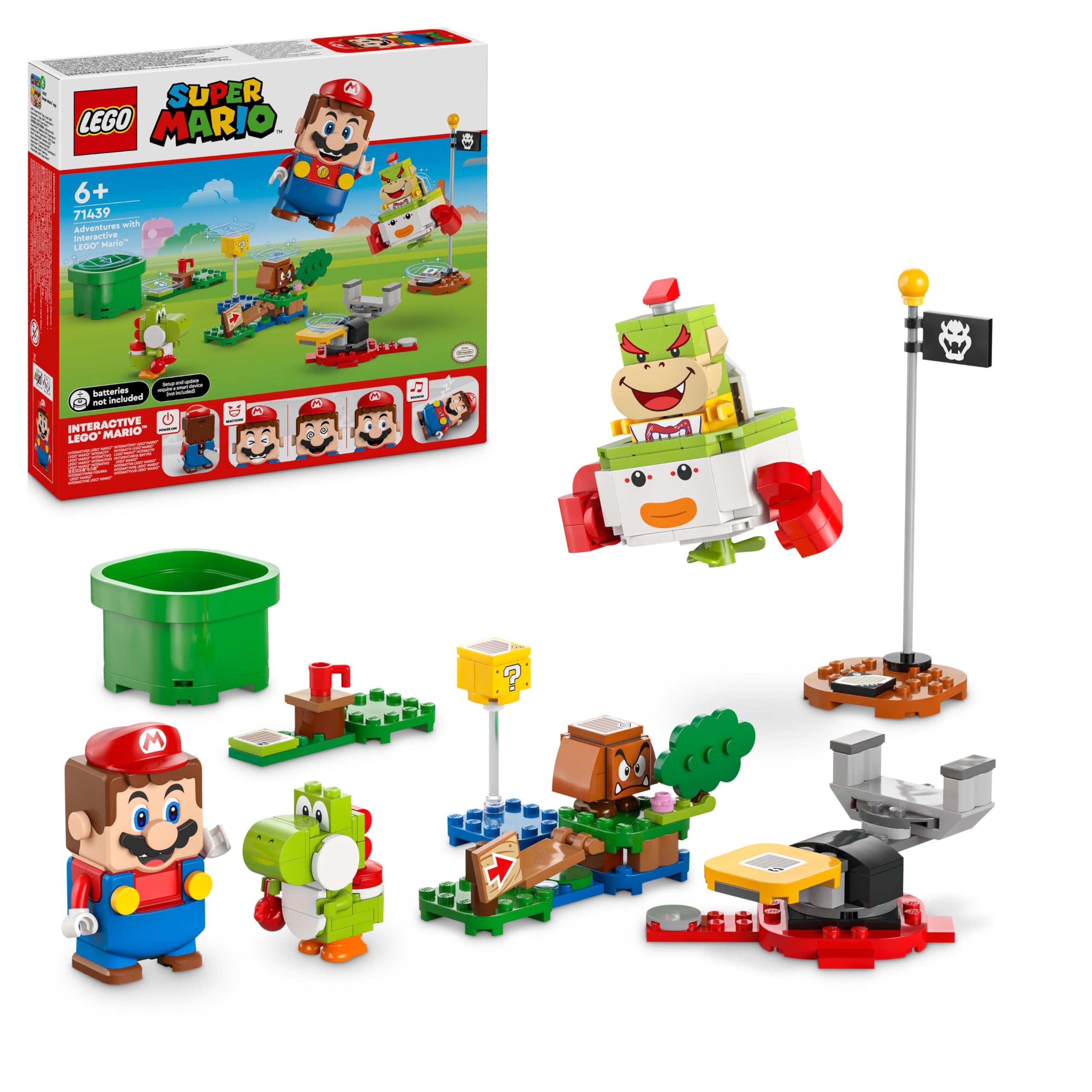 LEGO Super Mario Avventure Mario Interattivo, Giocattolo con i Personaggi Nintendo di Bowser Jr., Goomba e Yoshi, Giochi da Collezione per Bambini e Bambine da 6 Anni, Idea Regalo 71439