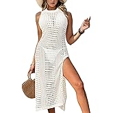 Buauty Women's Swimwear Cover Up Beach Crochet Covers Bikini Coverups Vacation Outfits with Mesh Sheer Maxi Dress Resort Wear