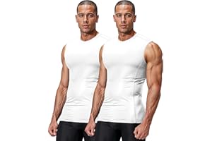 DRSKIN 4, 3, 2 Pack Men's Compression Shirts Sleeveless Tank Top Athletic Sports Workout Running Base Layer Active
